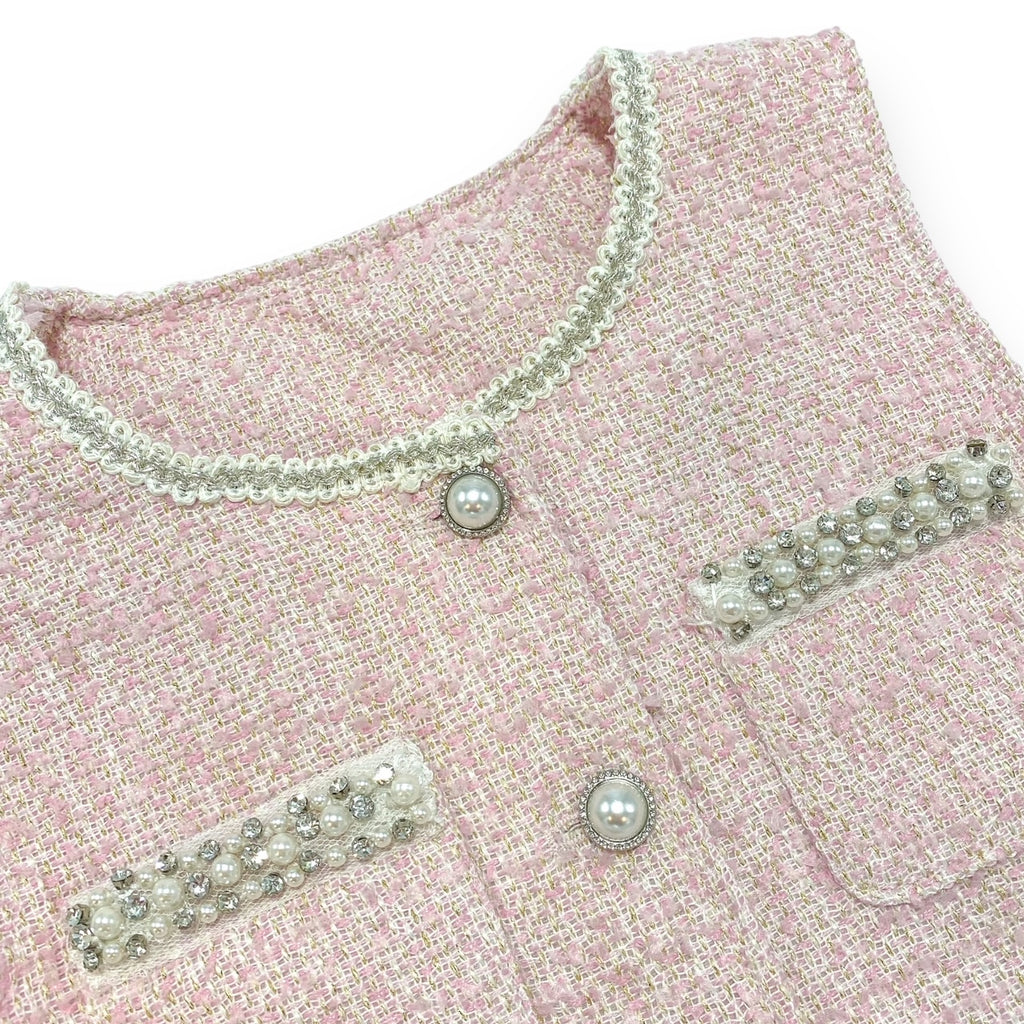 Elegant Pearl Tweed Vest