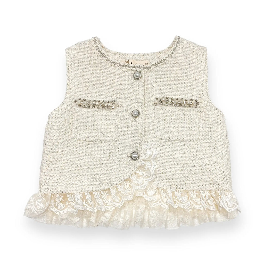 Elegant Pearl Tweed Vest