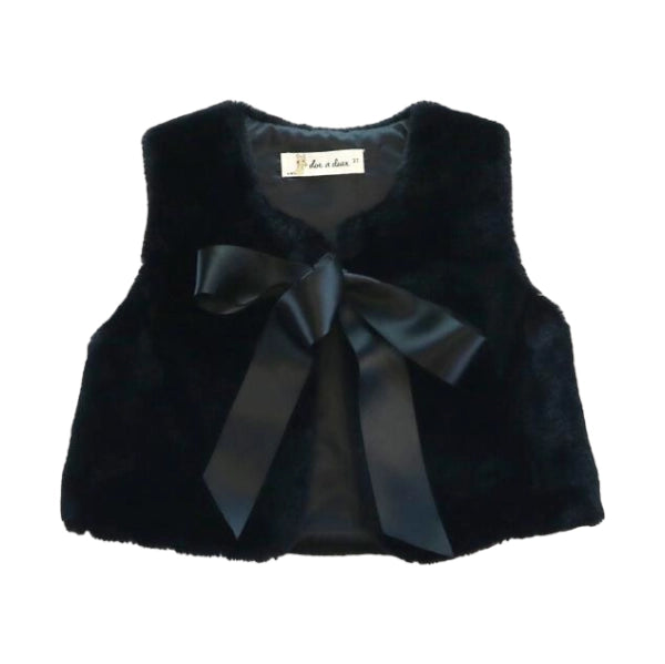 Luxury Faux Fur Bow Vest