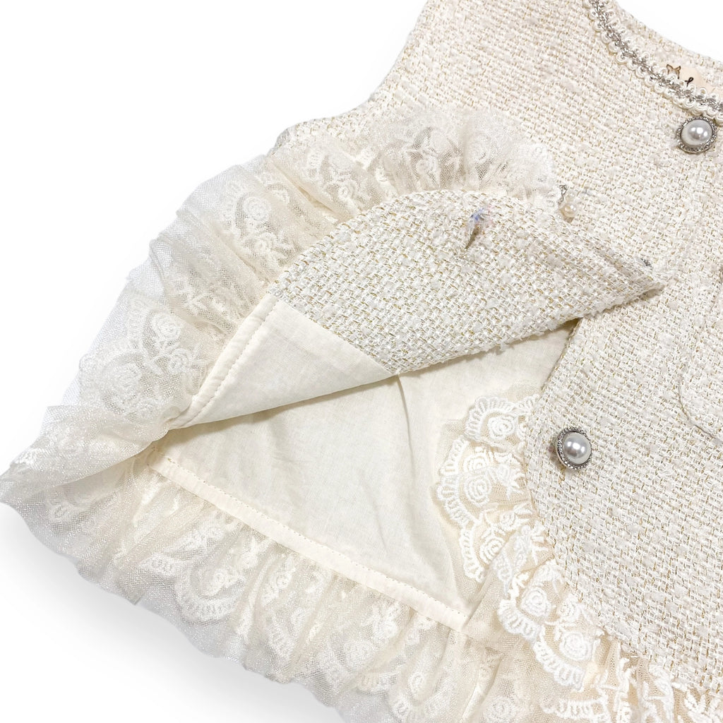 Elegant Pearl Tweed Vest