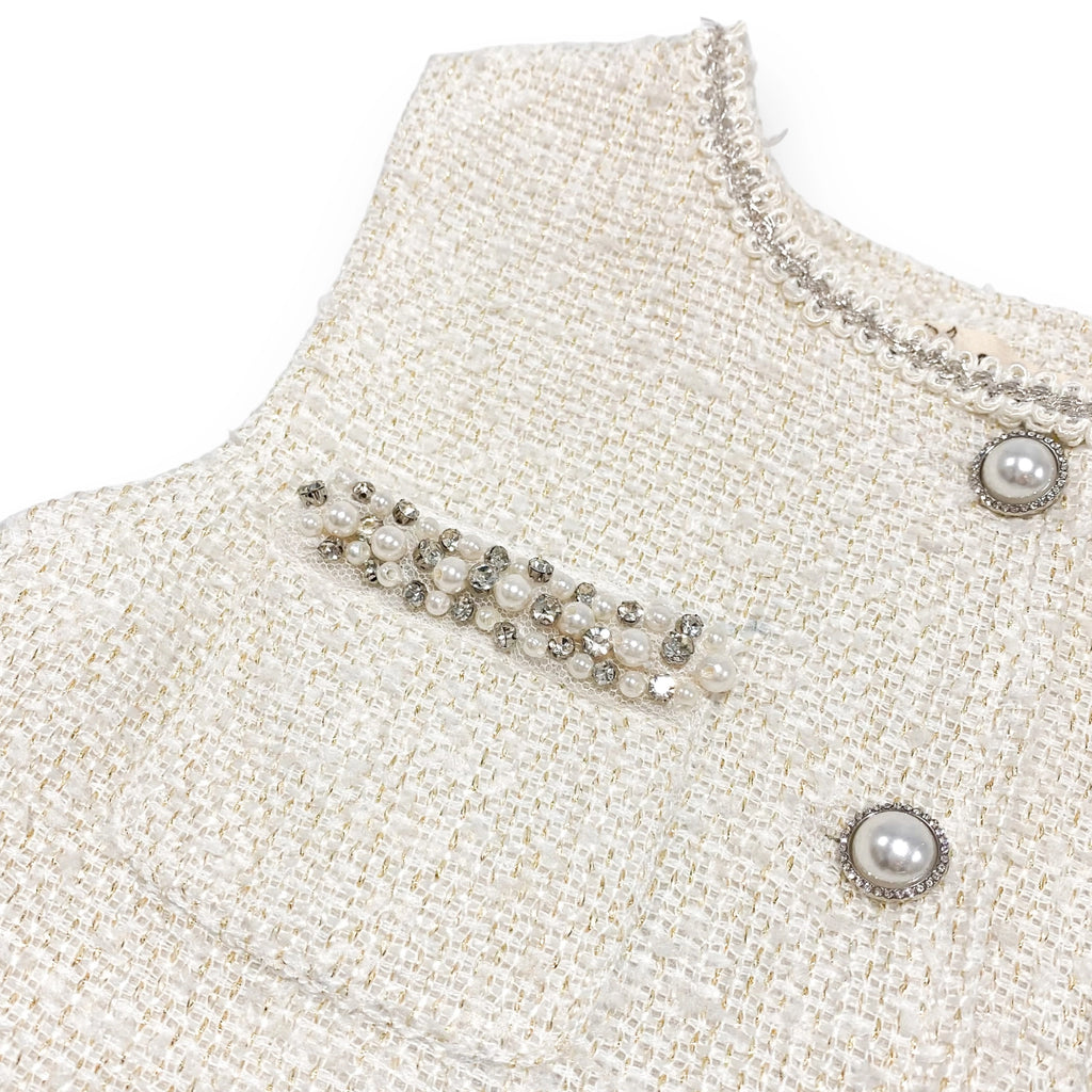 Elegant Pearl Tweed Vest