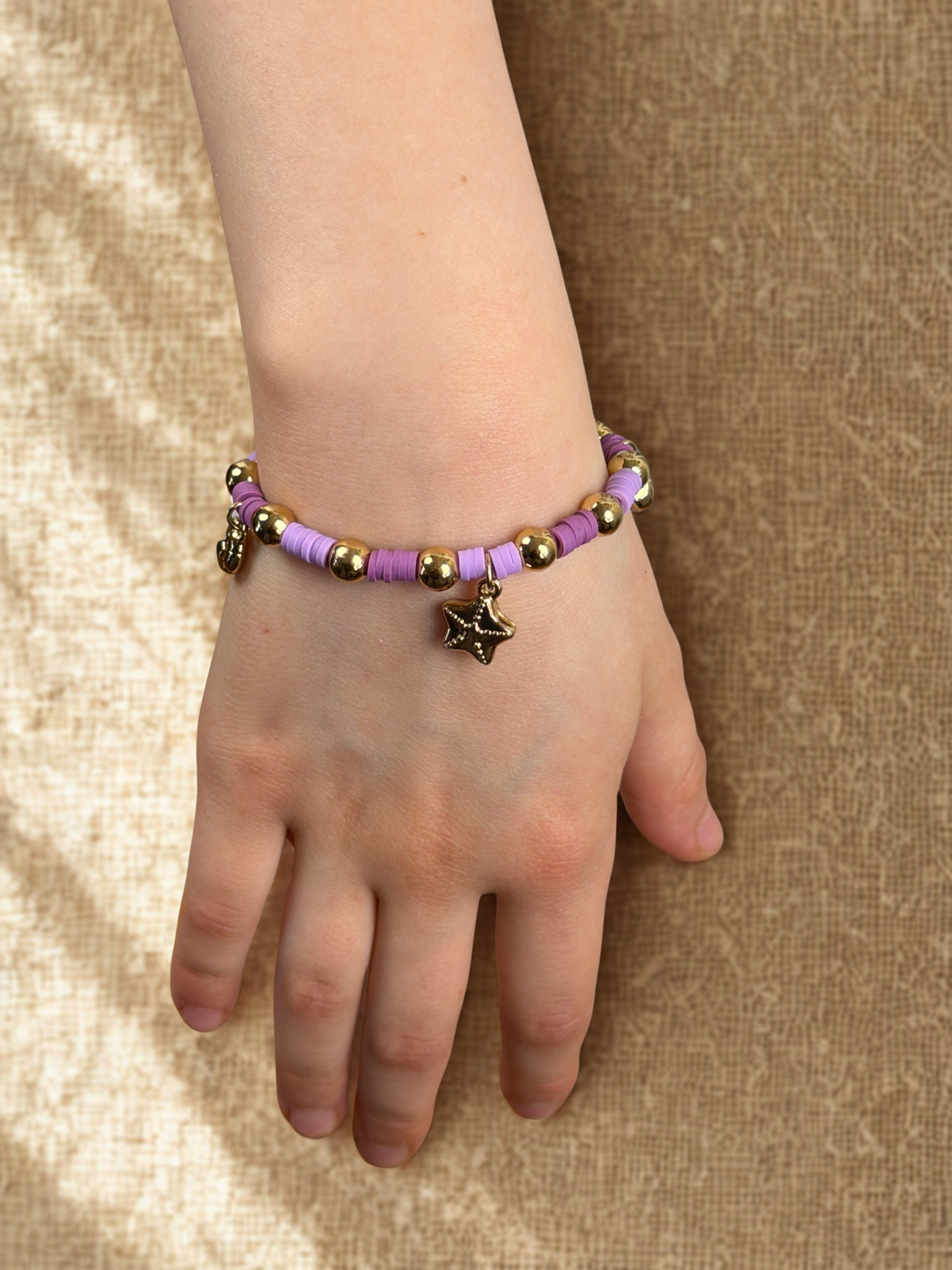 Girls 4-Layer Gold Plated Charm Bracelet – Lilac Ocean Style