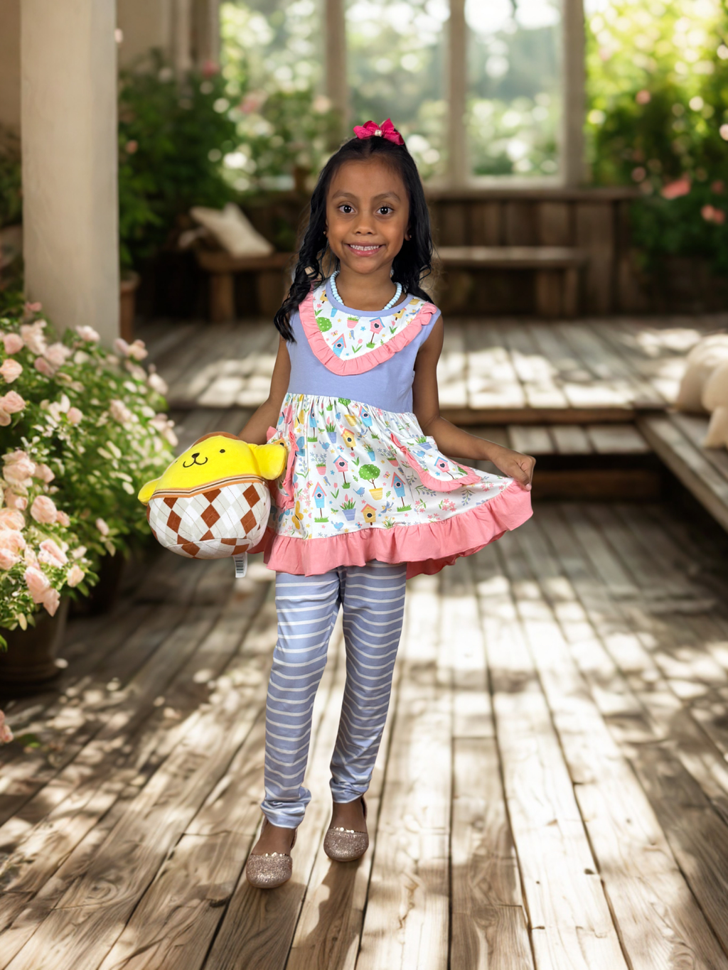 Garden Ruffle Outfit Set for Girls