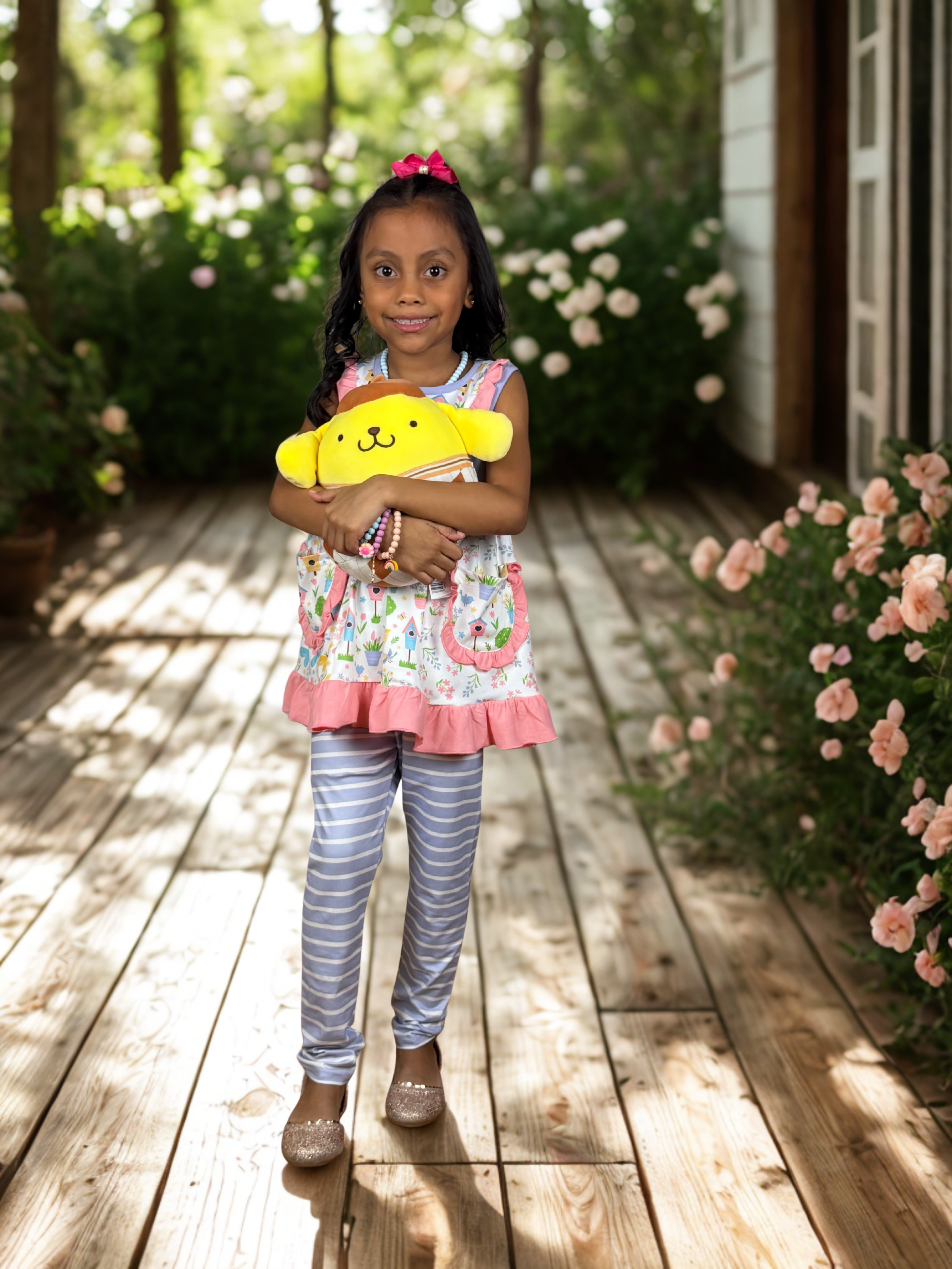 Garden Ruffle Outfit Set for Girls