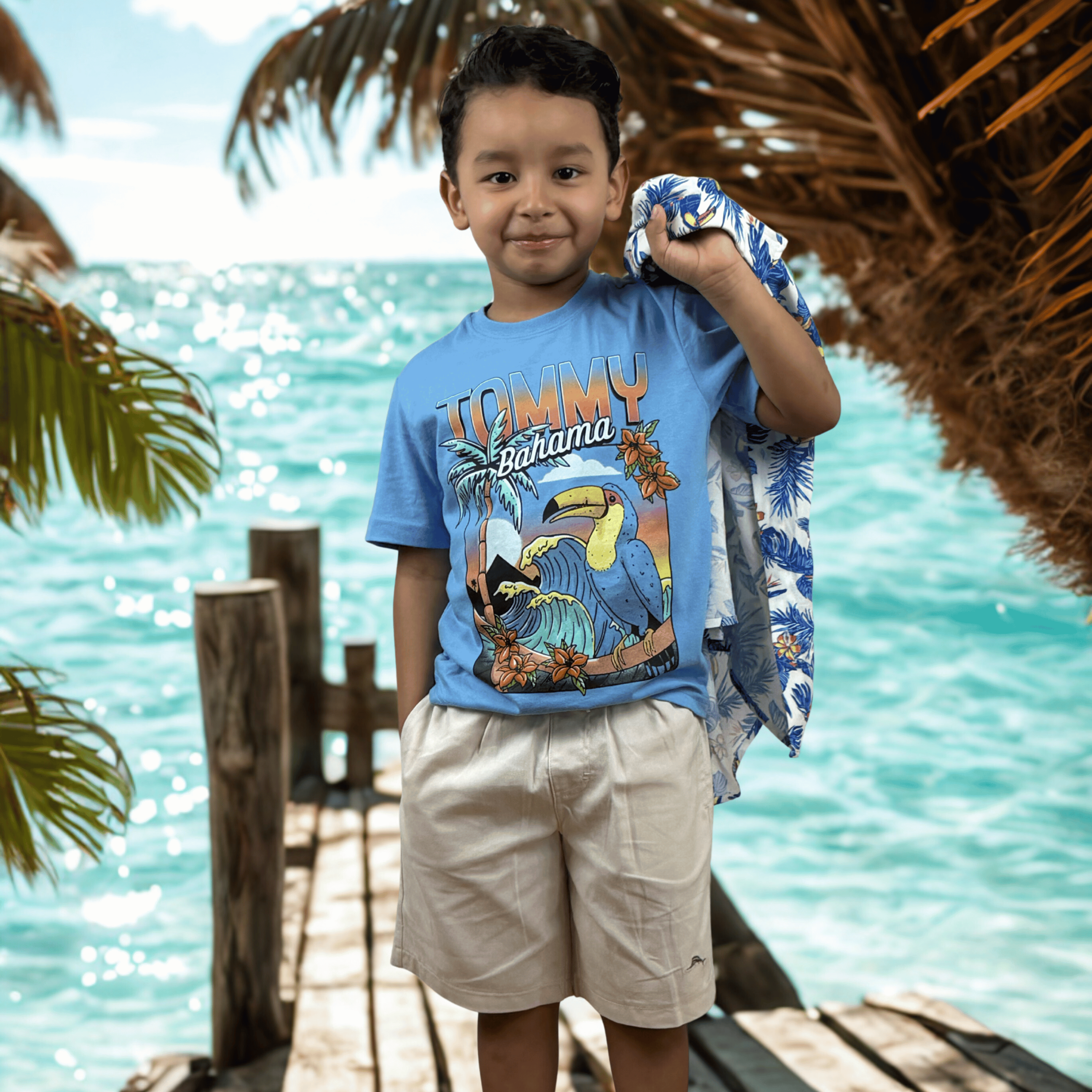 Tommy Bahama Boys Tropical 3-Piece Summer Outfit Set