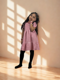 Pink Plaid Cotton Girls Dress