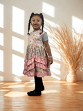 Pastel Multicolor Floral Ruffle Girls Dress