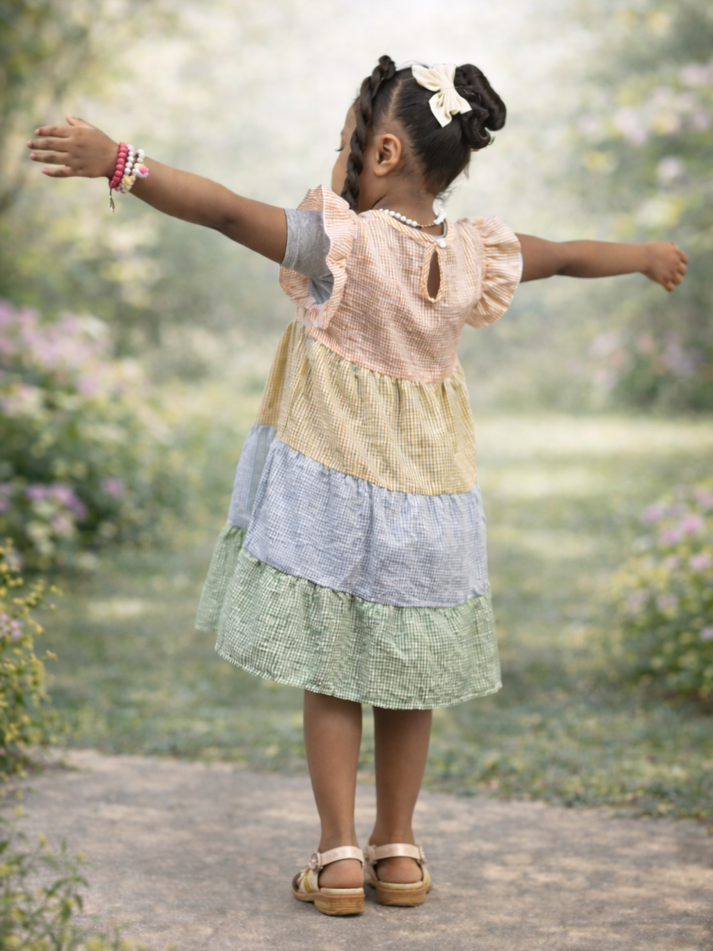 Girls Pastel Tiered Dress – Spring & Summer Style