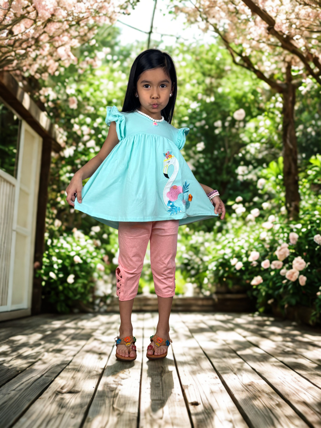 Flamingo Summer Outfit Set – Cute & Comfortable for Everyday Play 🌸