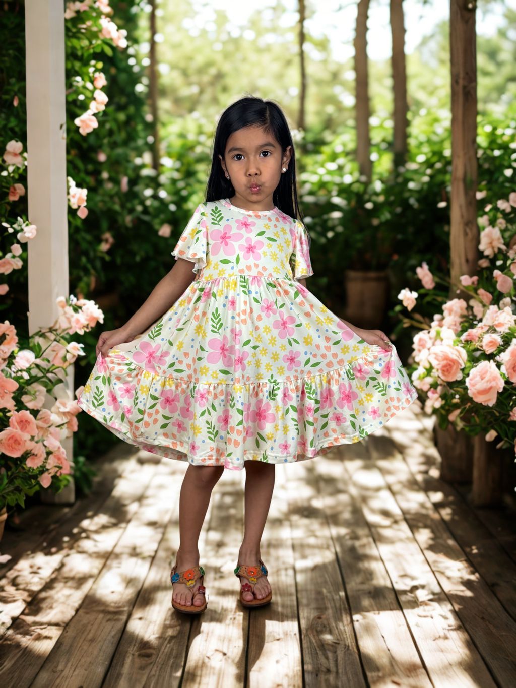Emma Floral Spring Dress for Girls
