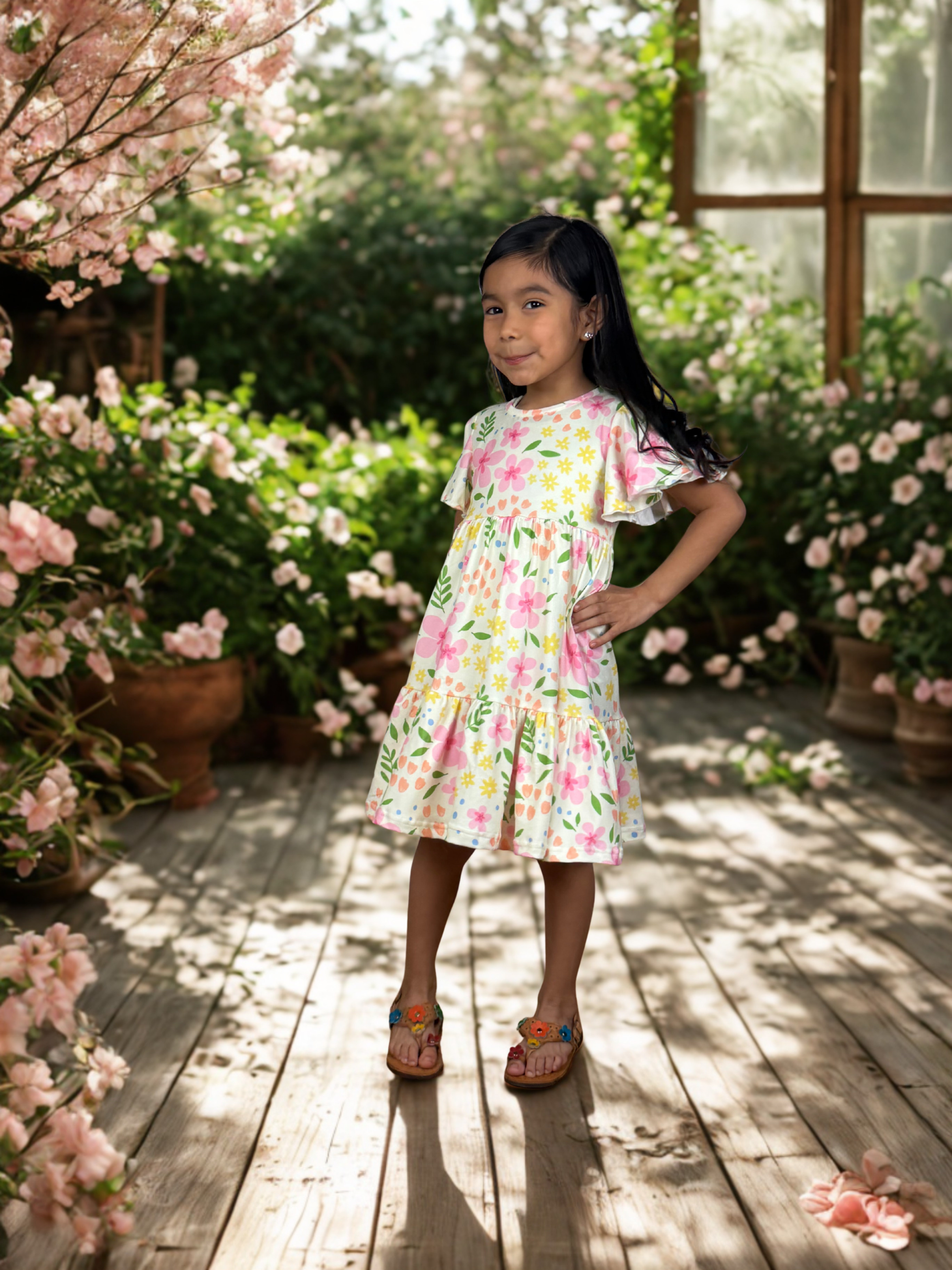 Emma Floral Spring Dress for Girls
