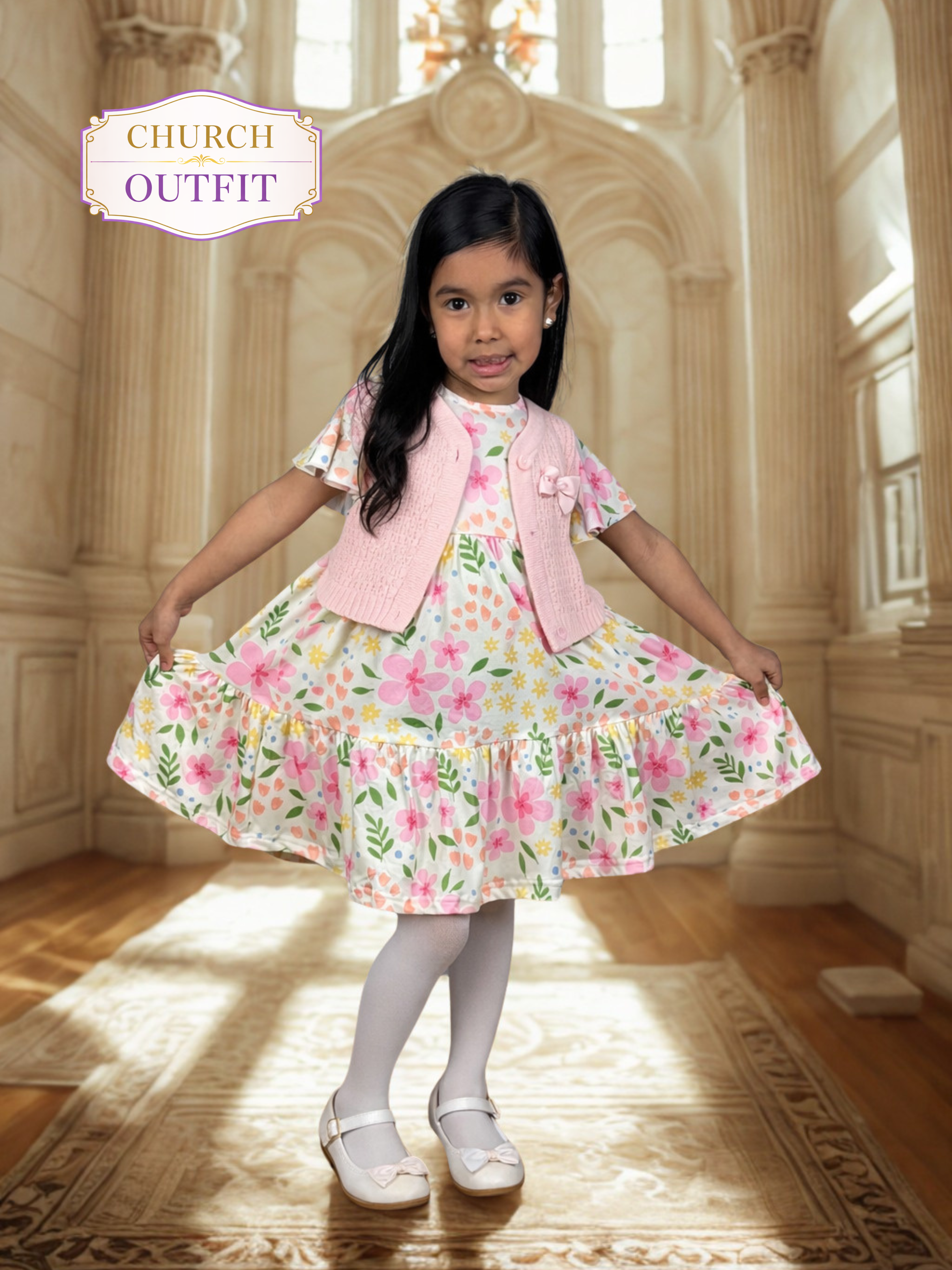 Emma Floral Spring Dress for Girls