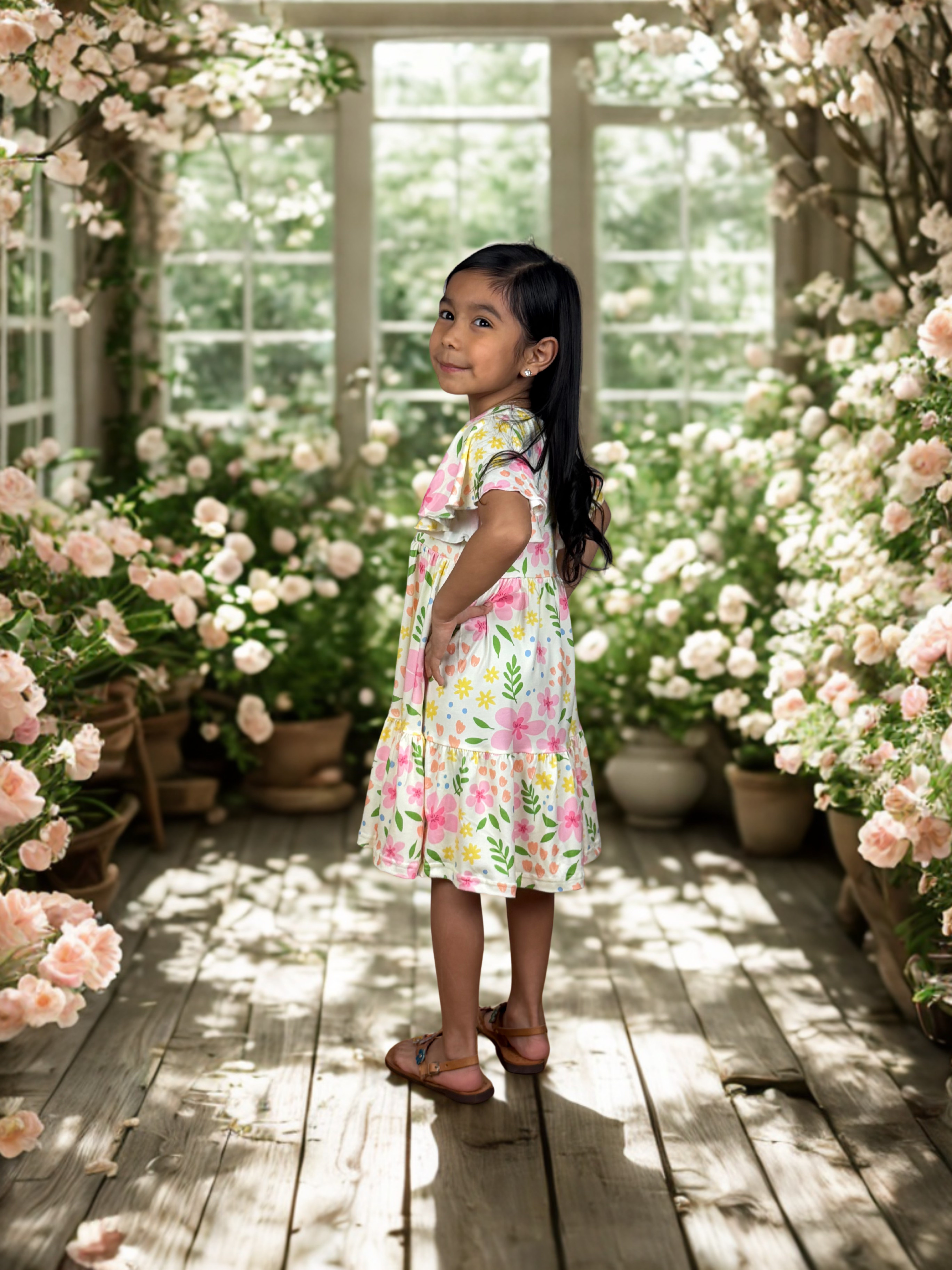Emma Floral Spring Dress for Girls