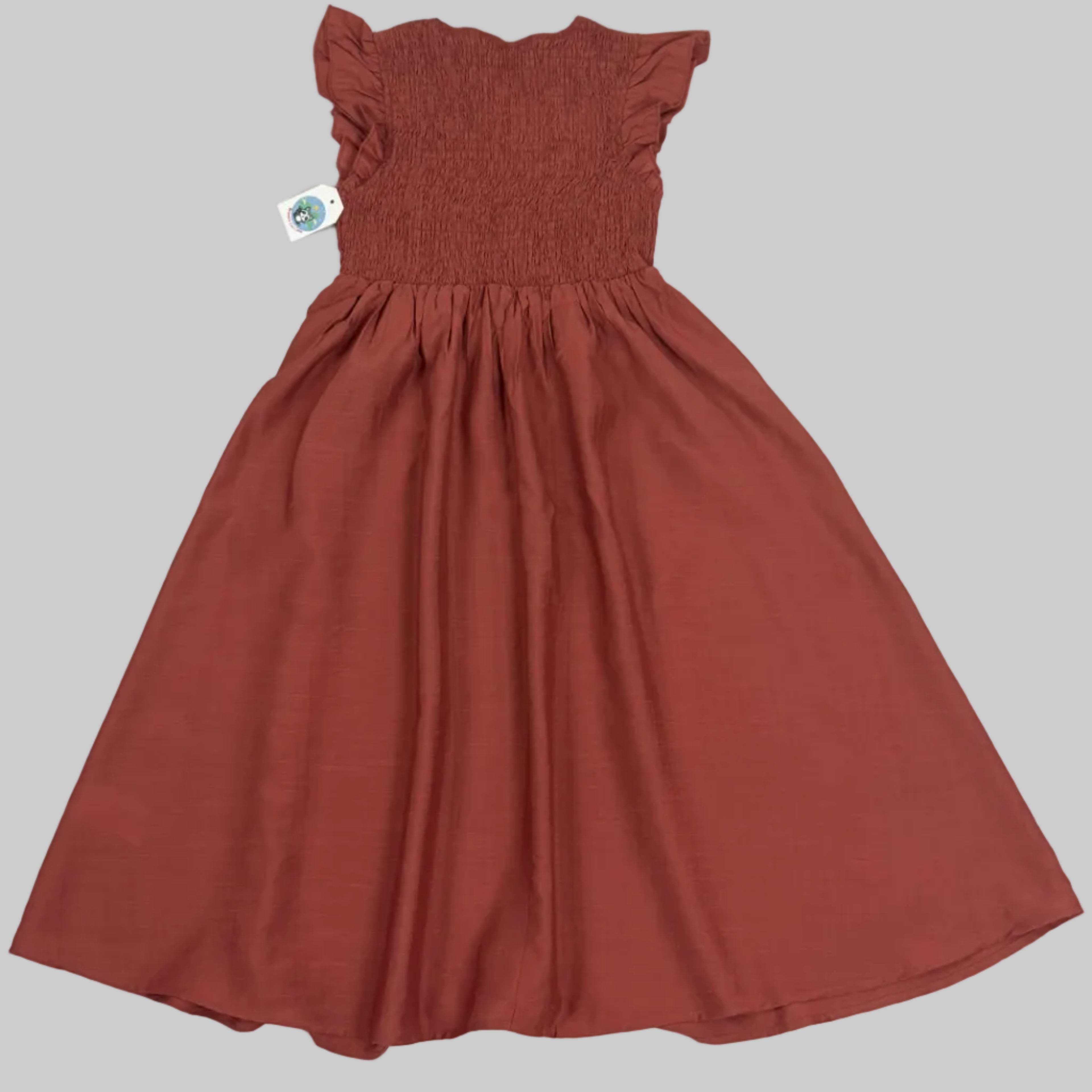 Girls Elegant Rust Midi Dress – Spring & Summer