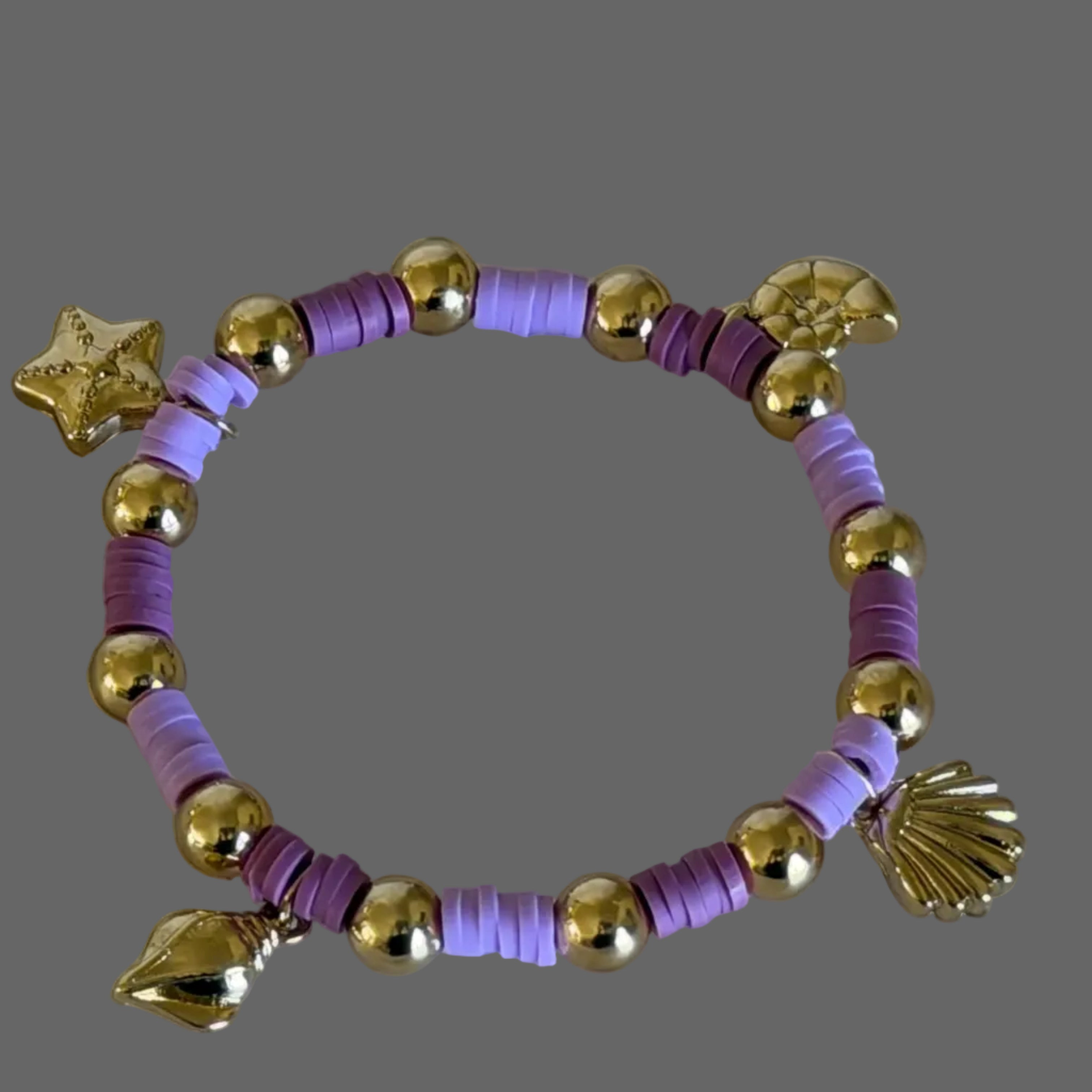 Girls 4-Layer Gold Plated Charm Bracelet – Lilac Ocean Style