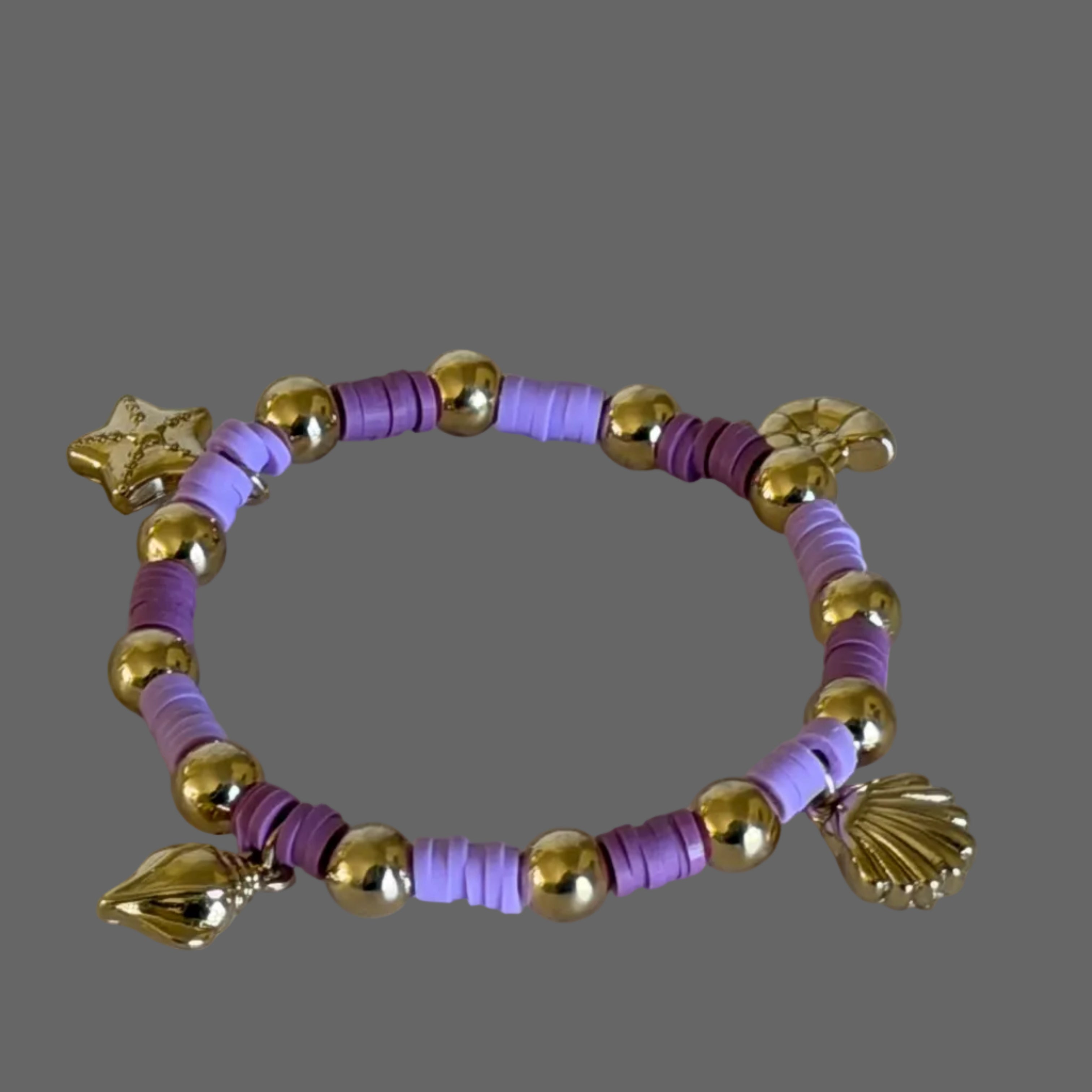Girls 4-Layer Gold Plated Charm Bracelet – Lilac Ocean Style