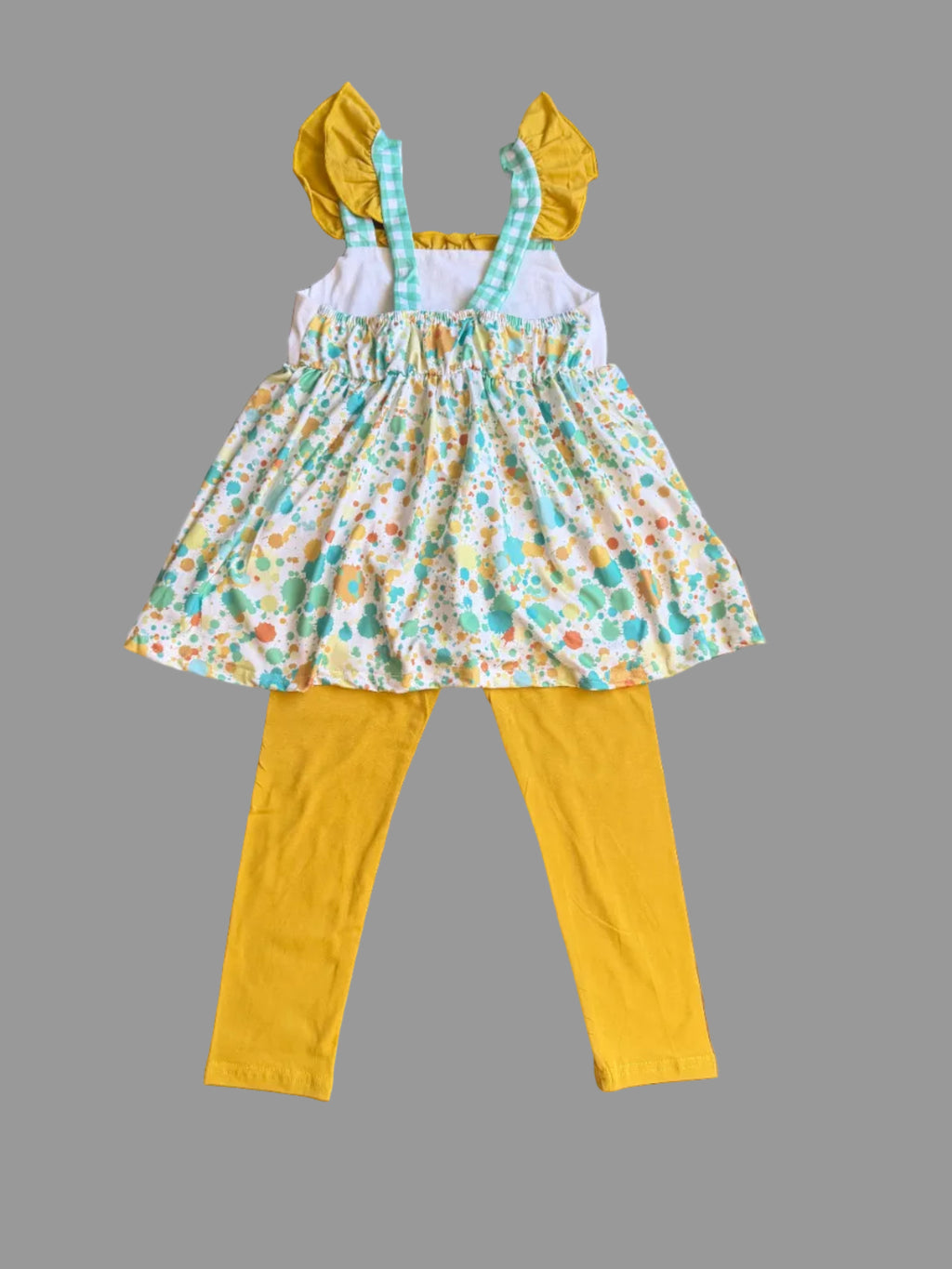 Watercolor Bunny Ruffle Outfit Set (Top + Leggings)