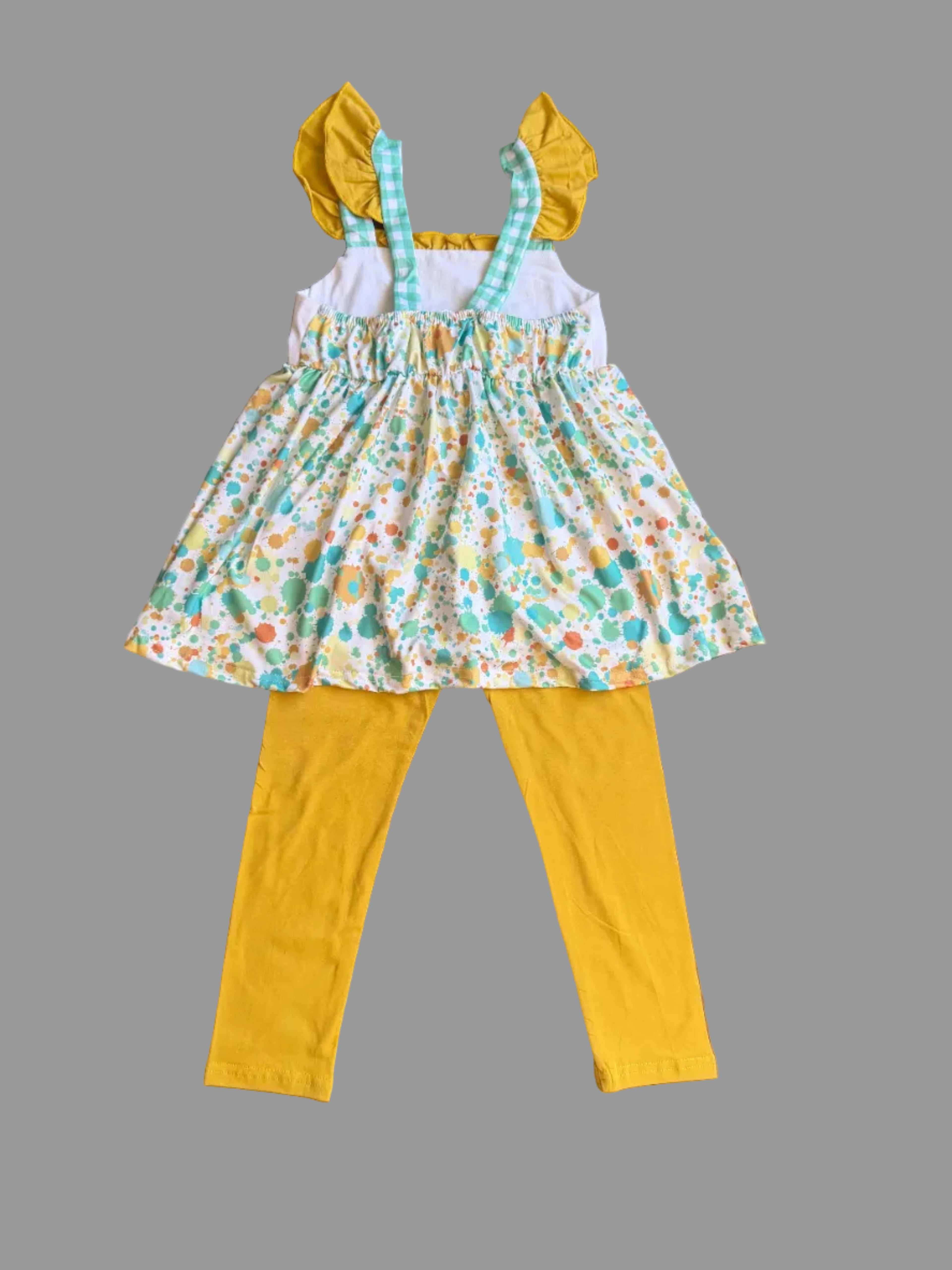 Watercolor Bunny Ruffle Outfit Set (Top + Leggings)