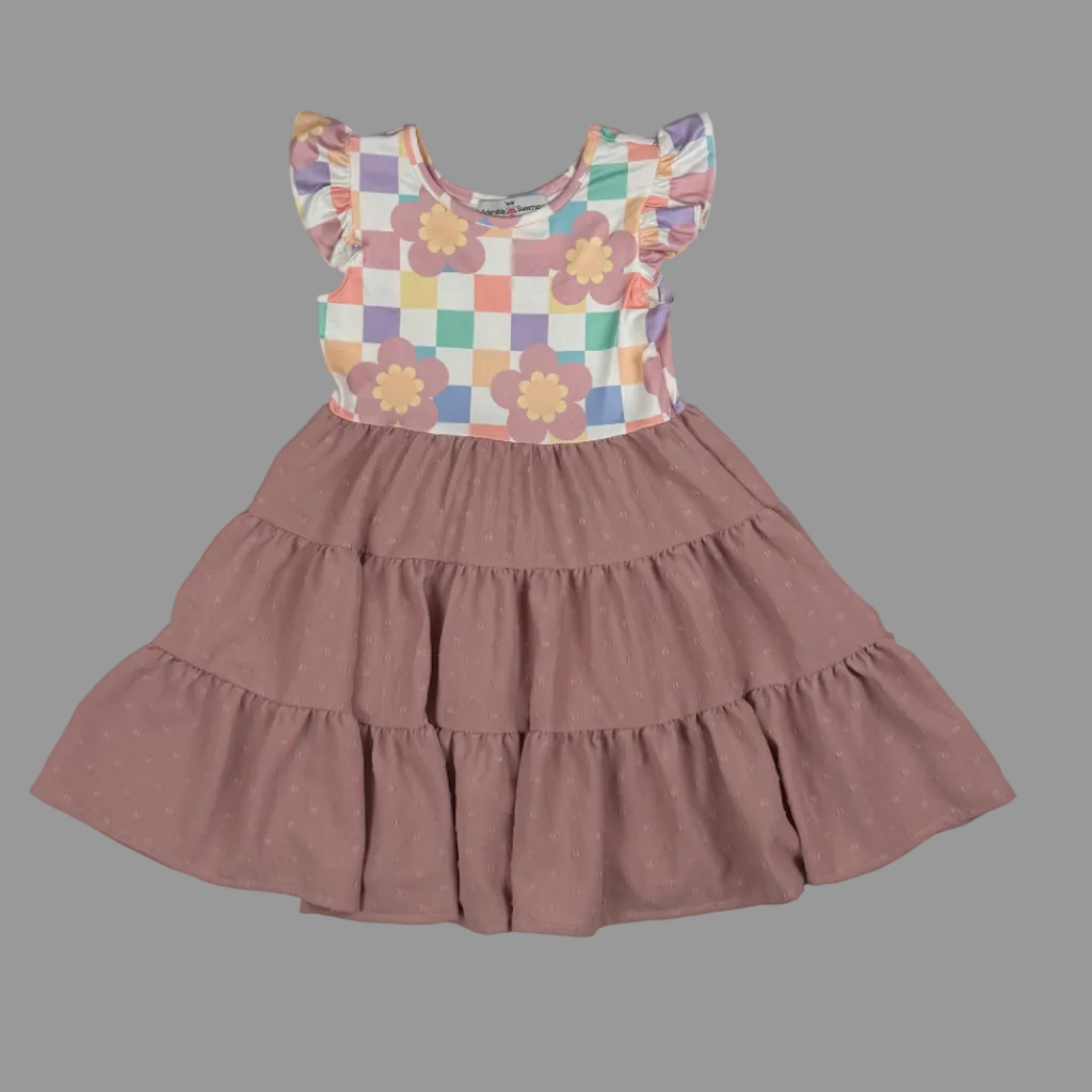 Girls Pastel Patchwork Ruffle Dress – Spring & Summer Outfit