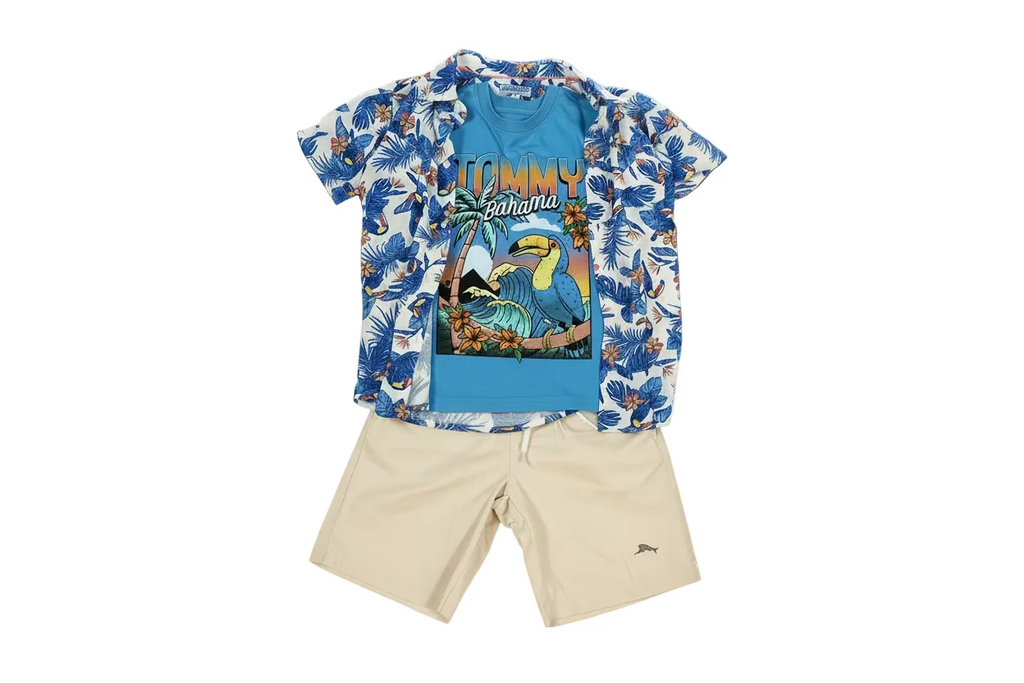 Tommy Bahama Boys Tropical 3-Piece Summer Outfit Set