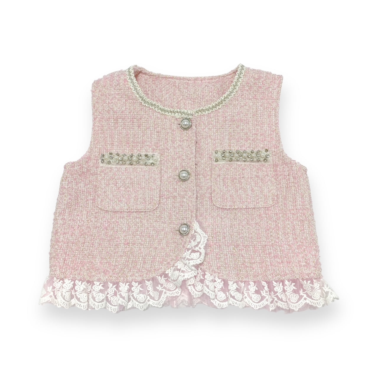 Elegant Pearl Tweed Vest